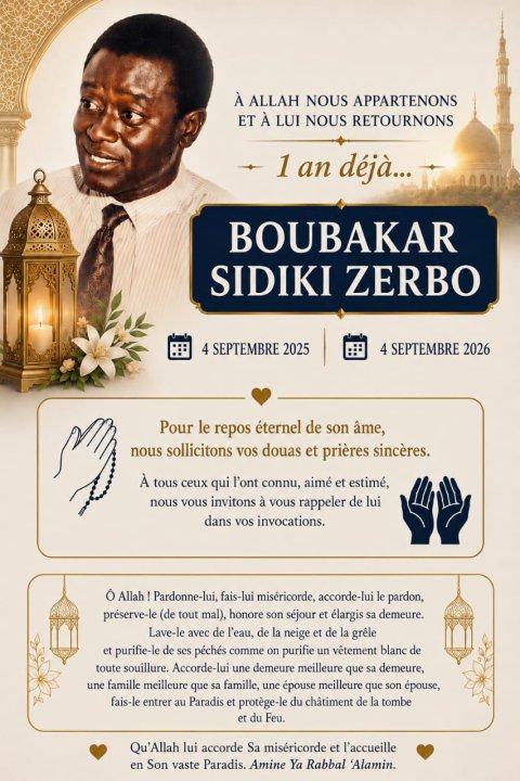 In memoriam : BOUBAKAR SIDIKI ZERBO